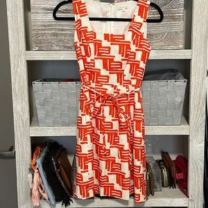 Orange and white dress